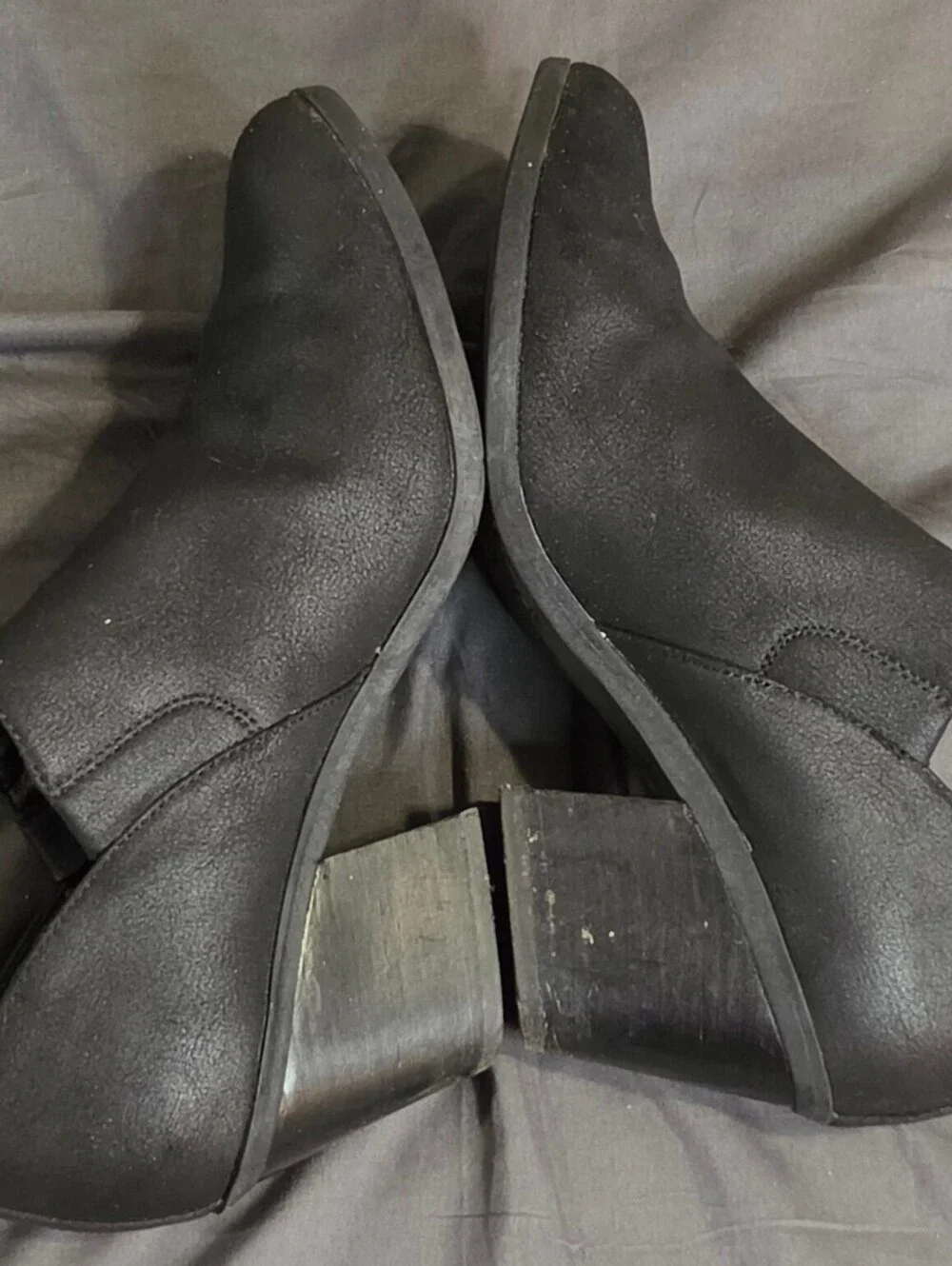 Xappeal Black Ankle Boots with Block Heel sz 9